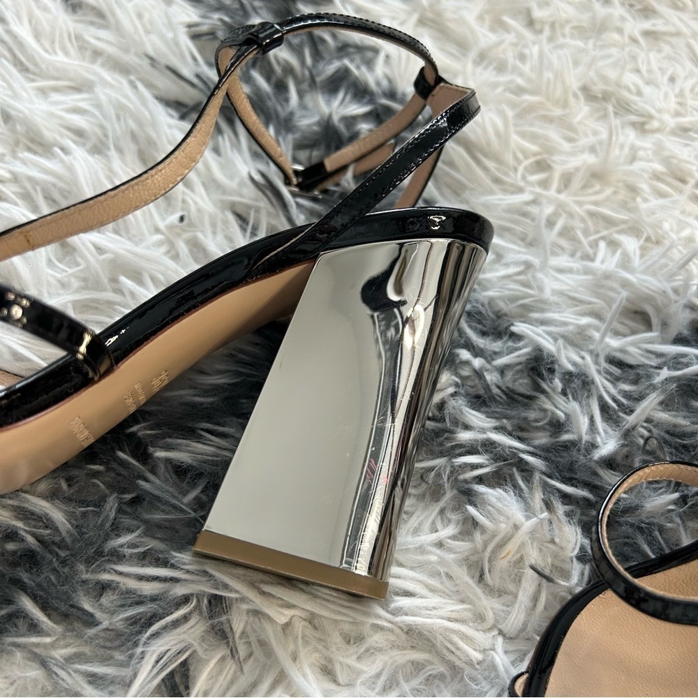 Emporio Armani Silver Block Heel Sandals - Picture 4 of 8